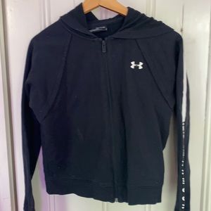 Under Armour black hoody small with the zip up front.